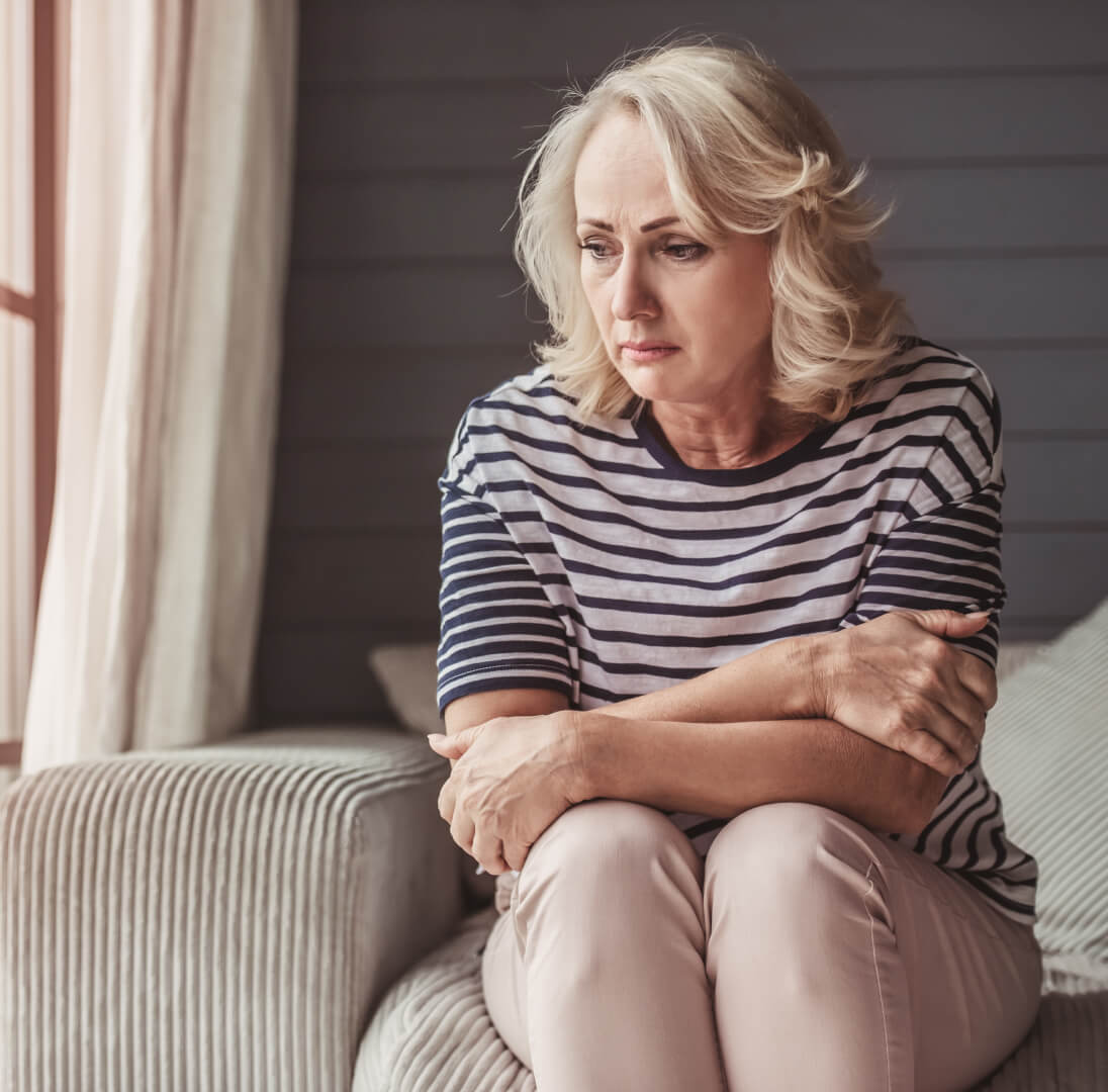 sad senior woman