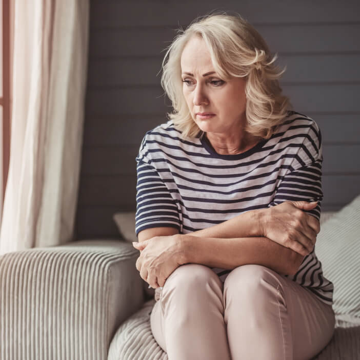 sad senior woman