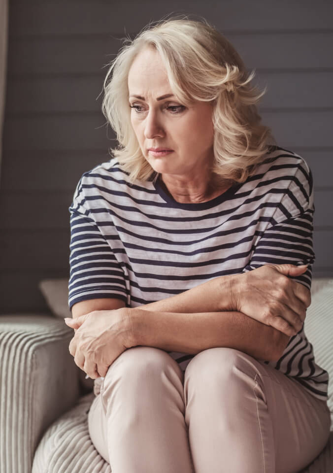 sad senior woman