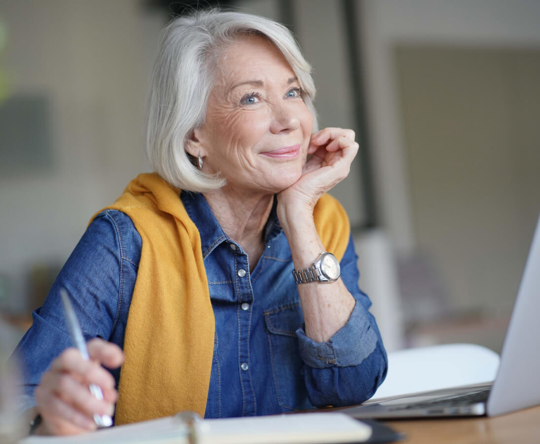 senior woman thinking