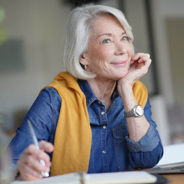 senior woman thinking